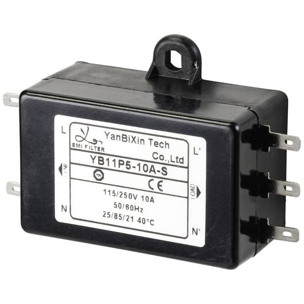 TRU COMPONENTS TC-10471952 Nätfilter 250 V/AC 10 A 0.3 mH (L x B x H) 68 x 50 x 25 mm 1 st