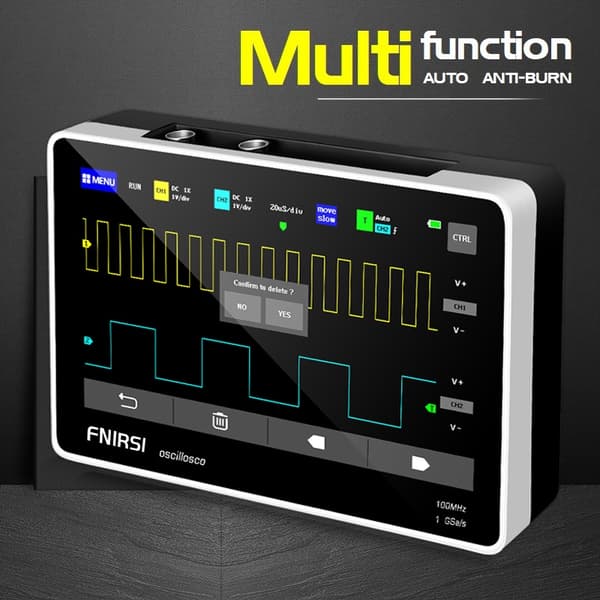 7-tommer digital 2-kanals tablet-oscilloskop 100M båndbredde 1GS/s Sampling Rate 800x480 Opløsning + Gesture Operation Oscilloskoper