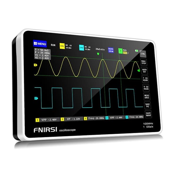 7-tommer digital 2-kanals tablet-oscilloskop 100M båndbredde 1GS/s Sampling Rate 800x480 Opløsning + Gesture Operation Oscilloskoper