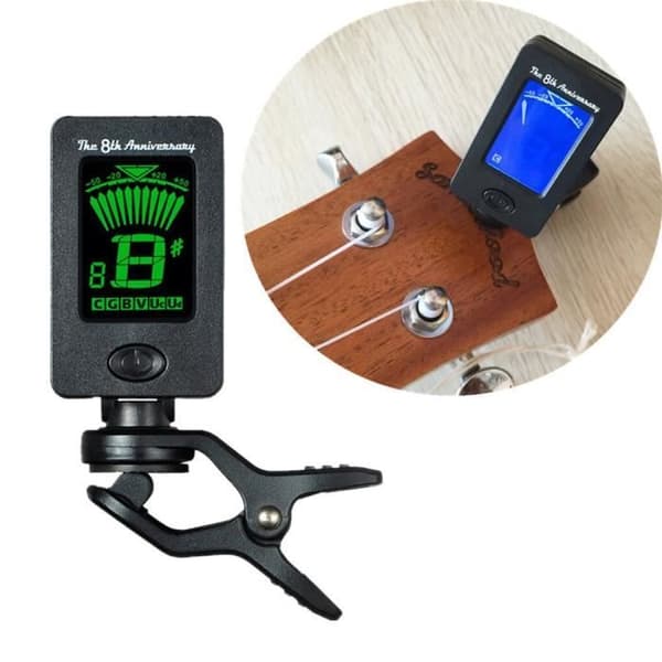 Clip-on digital kromatisk tuner för elgitarr basfiol ukulele@LZX80620733