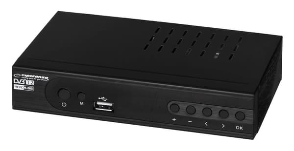 Esperanza EV106P Digital DVB-T2 H.265/HEVC tuner, sort