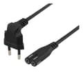 Miniatyrbild 4 av 4: Power cable angled CEE 7/16 straight IEC 60320 C7 3m black