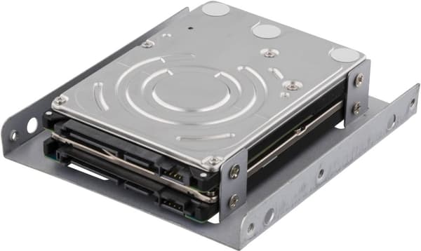 Mounting frame, 2x2.5" HDD to 3.5", silver