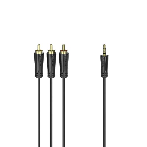 HAMA Kabel 4pin 3,5mm-3 Phono 1,5m Sort Guldbelagt TL