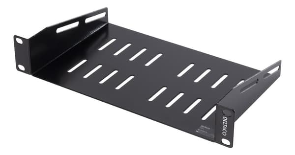 10 "fixed shelf, 1U, 136mm deep, black