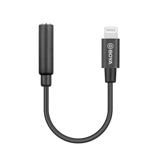 BOYA Mikrofondapter Lightning - 3.5mm BY-K3 Han - Hun TRRS