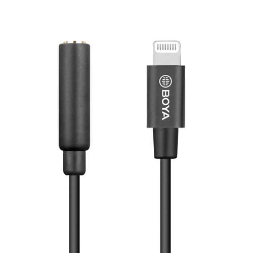 BOYA Mikrofondapter Lightning - 3.5mm BY-K3 Han - Hun TRRS
