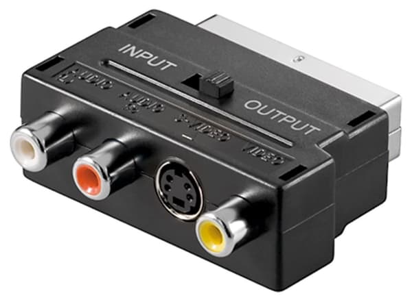 Scart till Composite Audio Video och S-Video Adapter, IN/OUT