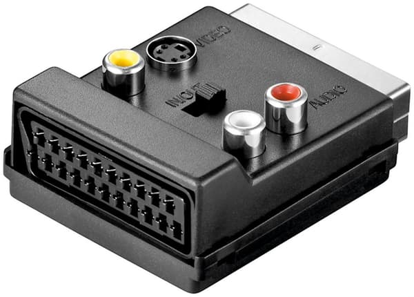 Scart till kompositvideo och S-video adapter, IN/OUT, med scart pass-through