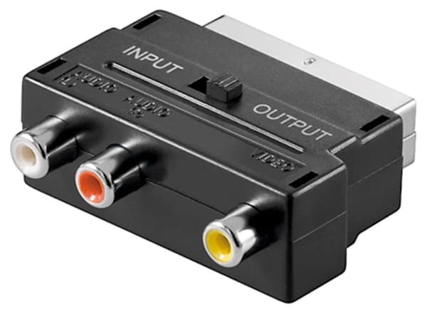 Scart til Composite Audio Video Adapter, IN/OUT