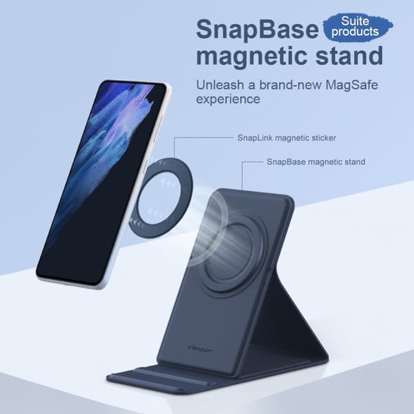 Nillkin Mobilholder MagSafe Skin Touch + Magnetic Ring Blå