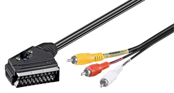 Adapterkabel, Scart till komposit ljudvideo, IN/OUT