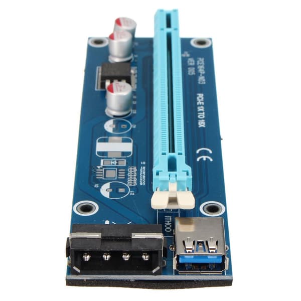 USB 3.0 PCI-E Express 16X Extender Riser Board -sovitin SATA-kaapeli