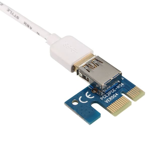 USB 3.0 PCI-E Express 16X Extender Riser Board -sovitin SATA-kaapeli