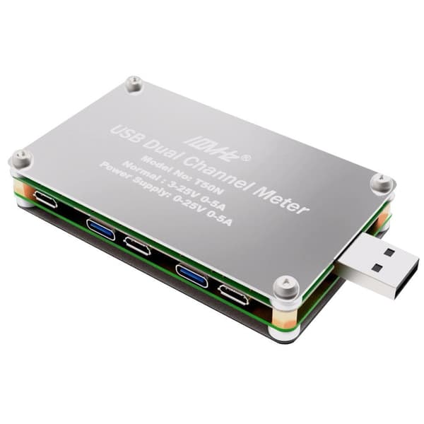 T50N Kaksikanavainen USB-monitoimimittari näytöllä - PD QC3.0 QC2.0