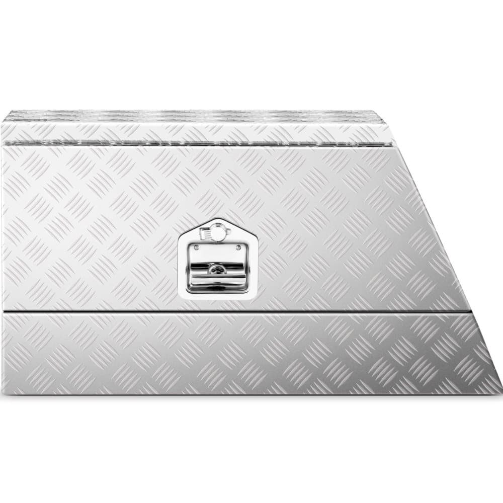 MSW Aluminiumlåda - Räfflad - 75 x 25 x 40 cm - 75 L - Låsbar - Snedställda sidor