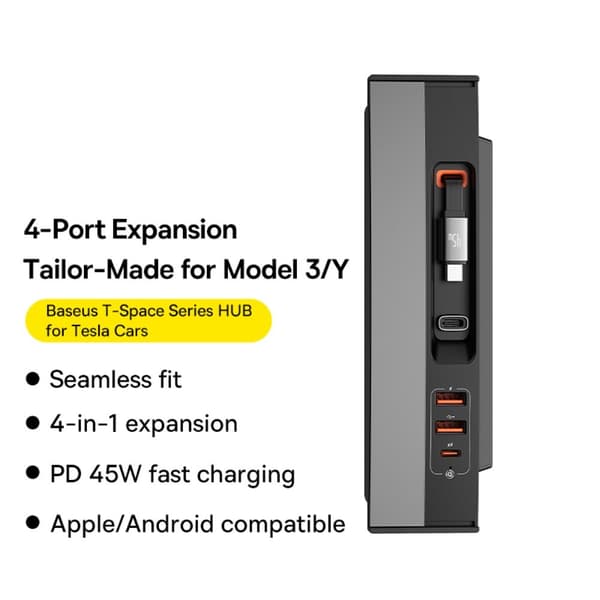 Baseus T-Space Series USB Hub for Tesla 45W