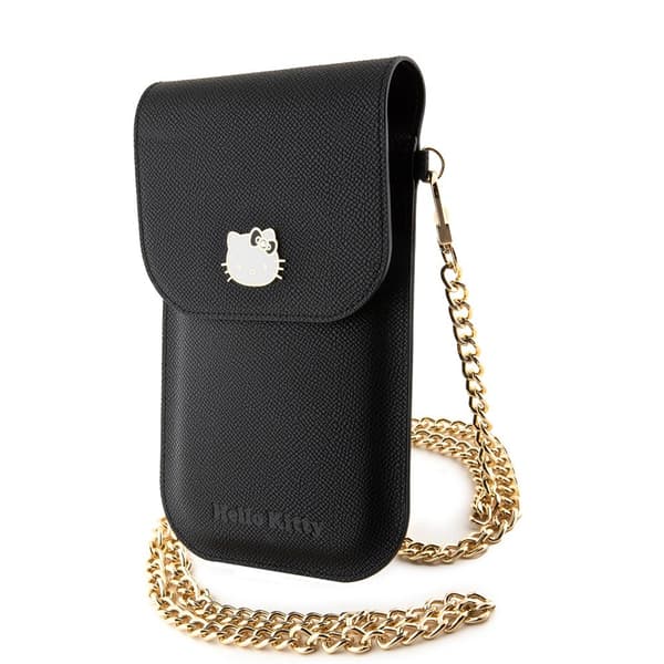 Hello Kitty Phone Bag Grained Svart