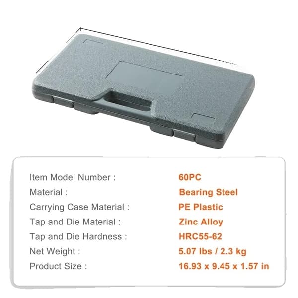 Kierre- ja kierteenleikkaussarja, 40 osaa, metrinen tai SAE-standardi 60 PCs SAE Metric