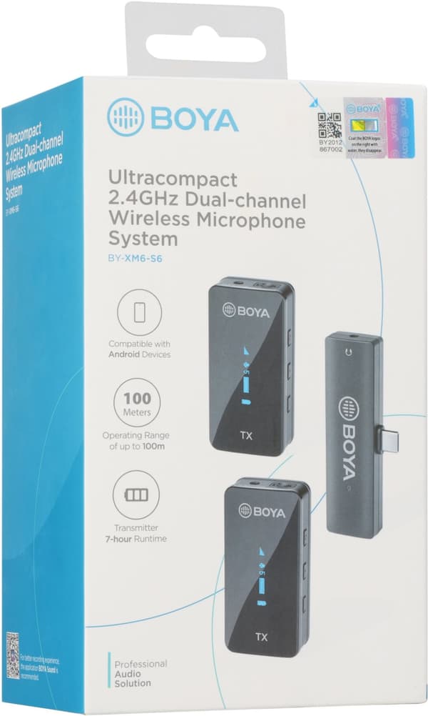 Boya Digital True-Wireless Dual Microphone, USB Type-C Mobiles (2.4 GHz) "BY-XM6-S6" (timbru verde 0.18 lei)