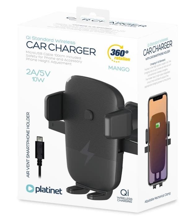 Platinet phone car mount + QI charger (PUCHMB)