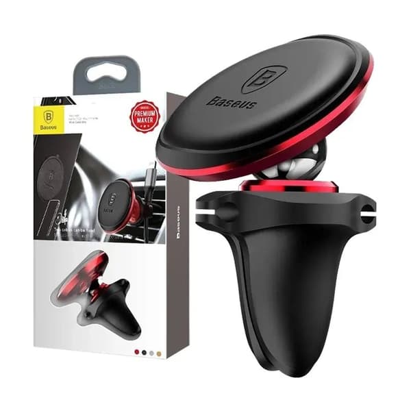 Baseus Car Mount Magnetic Car Air vent Phone Holder, Red/ Black (SUGX020009)
