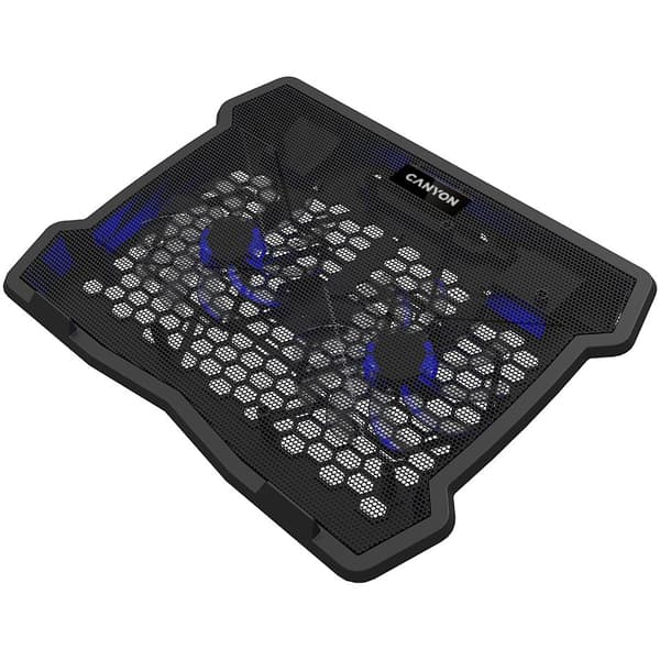 CANYON NS03, Cooling stand dual-fan with 2x2.0 USB hub, support up to 10”-15.6” laptop, ABS plastic and iron, Fans dimension:125*125*15mm(2pcs), DC 5V Sort