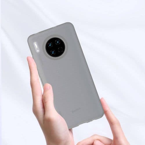 Baseus Huawei Mate 30 case Jelly Liquid Silica Gel Transparent Black (WIHWMATE30-GD01)