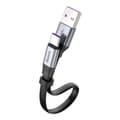 Miniatyrbillede 2 af 9: Baseus Type-C Simple HW Quick Charge Charging Data Cable 40W 5A 23cm Gray (CATMBJ-BG1)