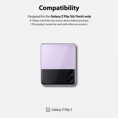 Ringke Galaxy Z Flip 3 0.33 mm, Back cover Display Screen Protector Tempered Glass (3pcs) Transparent