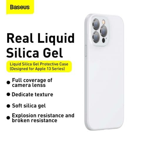 Baseus iPhone 13 Pro Max case Liquid Silica Gel Protective White (ARYT000502)