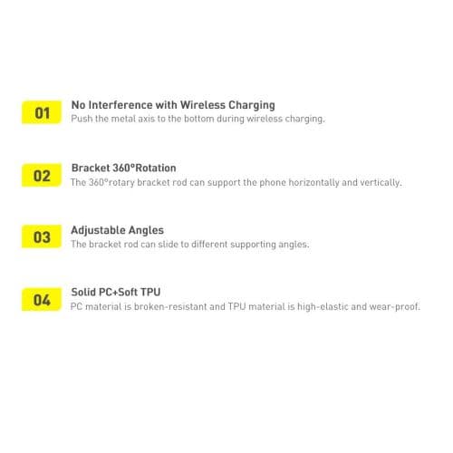 HUSA SMARTPHONE Baseus Magnetic, ptr Iphone 13 Pro, TPU, suporta incarcare magnetica,contine suport de tel tip bracket cu pliere 90 grade si rotire 36