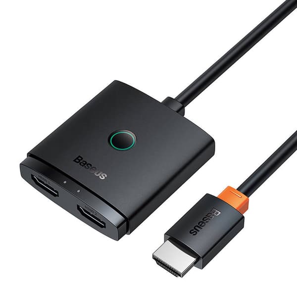 Baseus AirJoy 2-in-1, 4K, 60Hz, Bi-directional HDMI adapter with built-in HDMI male cable (1m), Black (B01331105111-01)