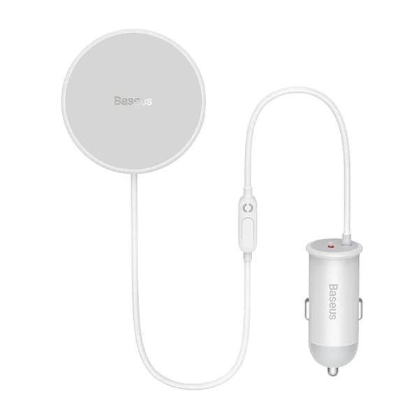 Baseus Car Charger MagSafe 15W holder for Air vent + Type-C 25W White (SUCX040102)