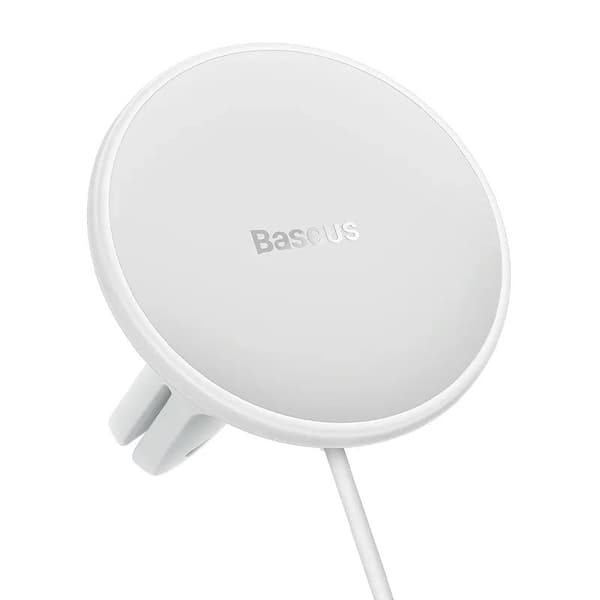 Baseus Car Charger MagSafe 15W holder for Air vent + Type-C 25W White (SUCX040102)