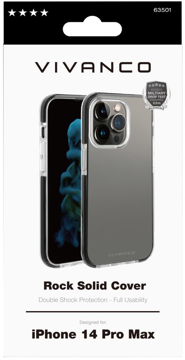 Vivanco case Rock Solid Apple iPhone 14 Pro Max, transparent (63501)