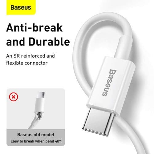 CABLU alimentare si date Baseus Superior, Fast Charging Data Cable pt. smartphone, USB Type-C la Lightning Iphone PD 20W, 1.5m, alb "CATLYS-B02" (timb