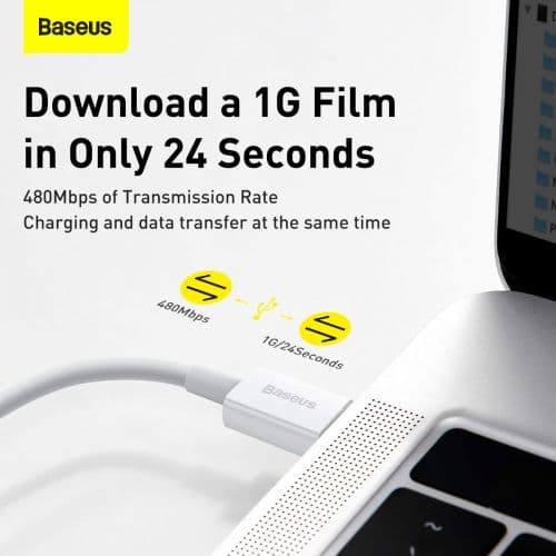 CABLU alimentare si date Baseus Superior, Fast Charging Data Cable pt. smartphone, USB Type-C la Lightning Iphone PD 20W, 1.5m, alb "CATLYS-B02" (timb