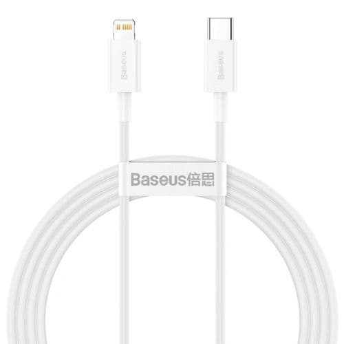 CABLU alimentare si date Baseus Superior, Fast Charging Data Cable pt. smartphone, USB Type-C la Lightning Iphone PD 20W, 1.5m, alb "CATLYS-B02" (timb