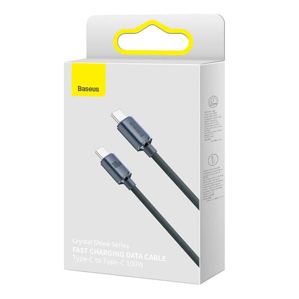 Baseus Type-C - Type-C Crystal Shine series fast charging data cable 100W 1.2m Black (CAJY000601)