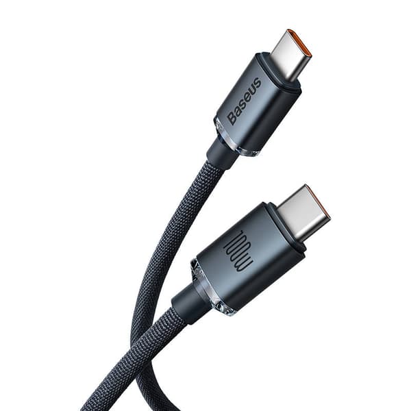Baseus Type-C - Type-C Crystal Shine series fast charging data cable 100W 1.2m Black (CAJY000601)