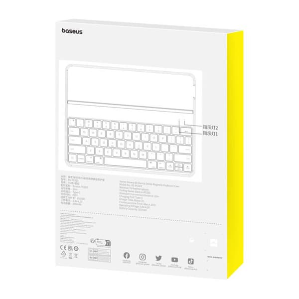 Baseus iPad Pro 12.9 (2019/2020/2021/2022) case Brilliance with BT 5.3 keyboard (QWERTY) and Type-C cable, Black (P40112602111-04)