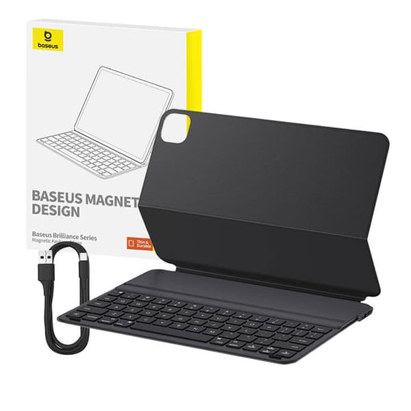 Baseus iPad Pro 12.9 (2019/2020/2021/2022) case Brilliance with BT 5.3 keyboard (QWERTY) and Type-C cable, Black (P40112602111-04)