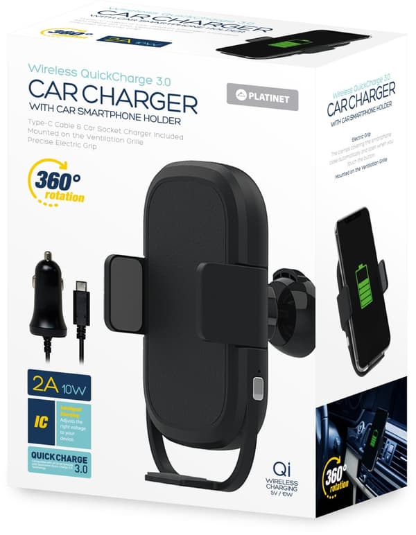 Platinet car phone mount & QI wireless charger 2A/10W PUCHWI