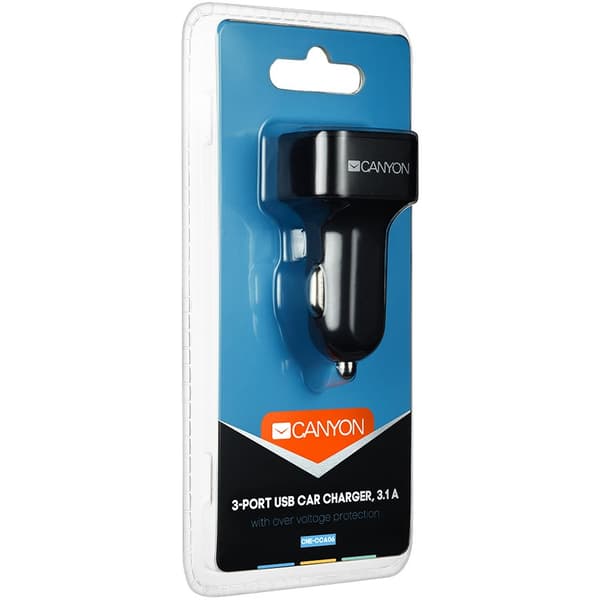CANYON car charger C-06 3.1A/3USB-A Black