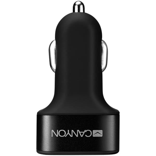 CANYON car charger C-06 3.1A/3USB-A Black Svart