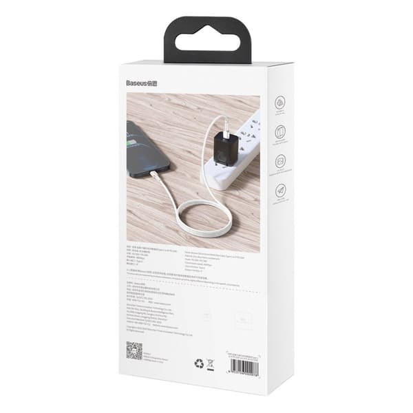 Baseus Type-C - Lightning Cafule Series Metal data cable PD 20W 2m White (CATLJK-B02)