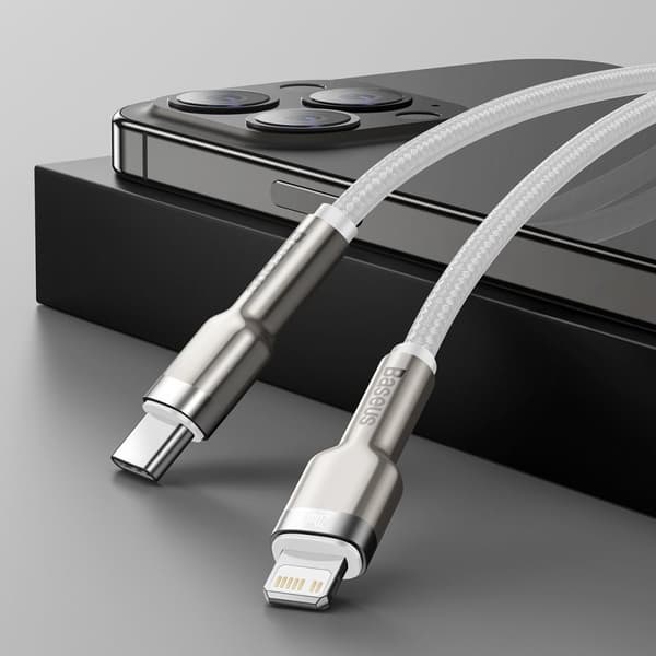 Baseus Type-C - Lightning Cafule Series Metal data cable PD 20W 2m White (CATLJK-B02)