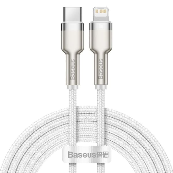 Baseus Type-C - Lightning Cafule Series Metal data cable PD 20W 2m White (CATLJK-B02)