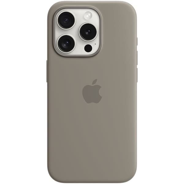 Etui silikonowe z MagSafe do iPhonea 15 Pro - popielaty brąz